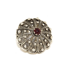 RR Orafi in Sassari Ciondolo bottone sardo con granato 28 mm