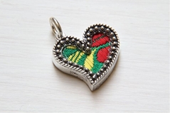 RR Orafi in Sassari Ciondolo in argento a forma di cuore con broccato (piccolo)