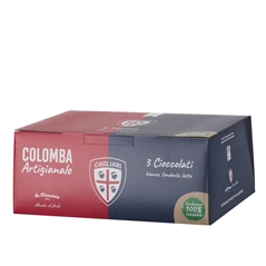 La Forneria di Pula Colomba Ufficiale Cagliari Calcio ai 3 Cioccolati Scatola 750 g