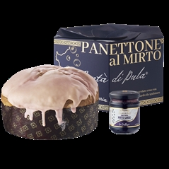 La Forneria di Pula Panettone ricoperto di cioccolato rosa con vasetto di confettura di mirto Scatola...