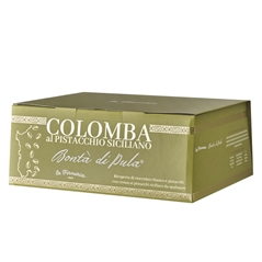 La Forneria di Pula Colomba di pasticceria ricoperta di cioccolato bianco e pistacchi con vasetto di...