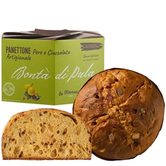 La Forneria di Pula Panettone with Pears and Dark Chocolate Drops - Bontà di Pula Box 750 g