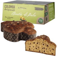 La Forneria di Pula Colomba  Artigianale Pere e Gocce di Cioccolato Fondente 750g - Bontà di Pula Scatola...