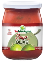 Ready tomato sauce with green olives