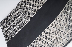 Memaceramicart Centrotavola rettangolare in ceramica linea geometrie (23X38 cm) Sacchetto