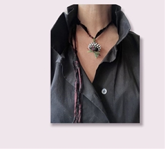 Valeria Tola Ceramiche Collana Butone Piccolo BIANCO / NERO OPACO - cm 3 Sacchetto