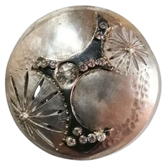 MOM Future with central decoration in black, silver and white  zircons (diameter 5 cm)