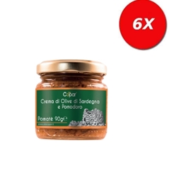 6 VASETTI di POMATÈ - CREMA DI OLIVE VERDI E POMODORO SECCO