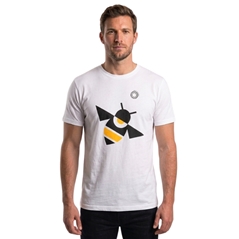 T-shirt bianca da uomo con ape stilizzata, misura L