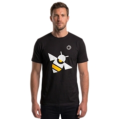 T-shirt nera da uomo con ape stilizzata, misura L