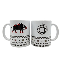 Tazza in ceramica con cinghiale
